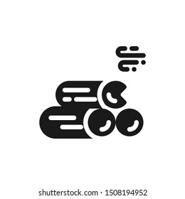Simple three fire wood icons in solid style design on white background. Suitable for autumn seasons, camping, camp, forest and website app. Pixel Perfect 48x48. Vector Illustration EPS 10.