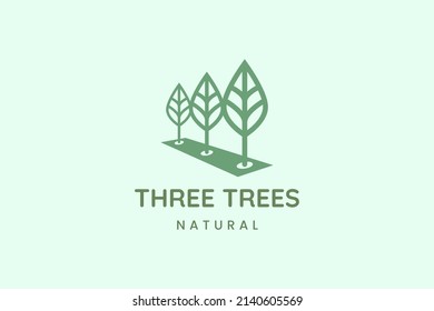 Simple three leaf logo for business representing nature