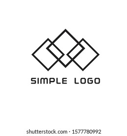 Simple Three Square Logo Illustration Stock Vector (Royalty Free ...