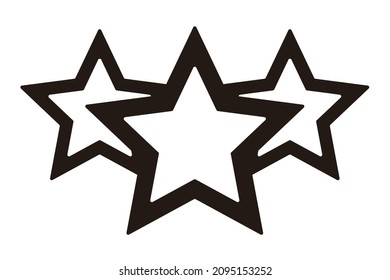 Simple three stars icon. Vector.
