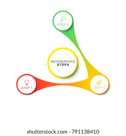 simple three steps design layout infographic template. process diagram for brochure, banner, annual report