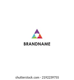 simple three triangles that form a triangle logo vector