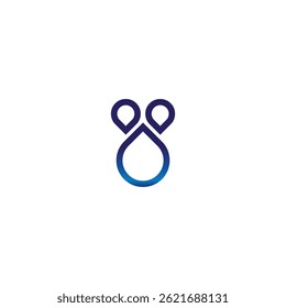 Simple THREE Water Drops Logo Design. Minimalist Water Drop Logo Design.