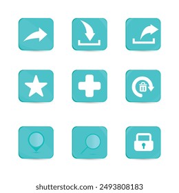 Simple three-dimensional buttons for web application. User interface elements for manage, search, payment form and component.