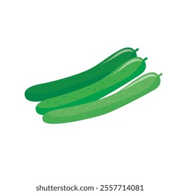 A simple three-dimensional isometric cucumber illustration.