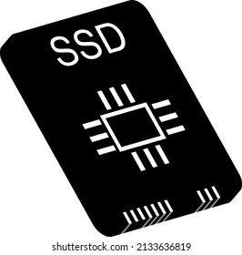 Simple Three-dimensional Vector Graphic Of A Solid State Disk