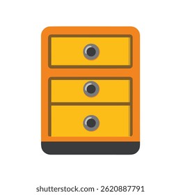 Simple Three-Drawer Cabinet Icon for Storage or Furniture Concepts