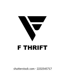 Simple Thrift Logo With Triangle Shape and Initial F and T Suitable for Thrift or Fashion Brand