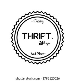 Simple Thrift Shop Logo Vector.  Logo For Thrift Shop Or Clothes Store.