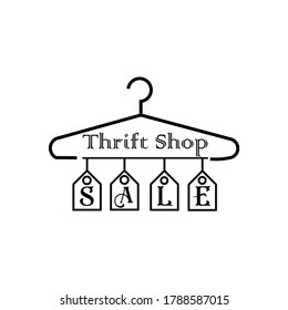 Simple Thrift Shop Vector Logo. 