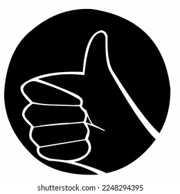 simple thumb black and white vector