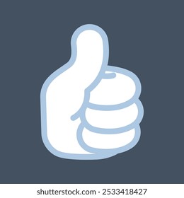 simple thumb up gesture glove in flat vector design.