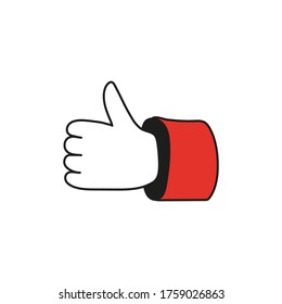Simple thumb up picture. Hand with a red sleeve.