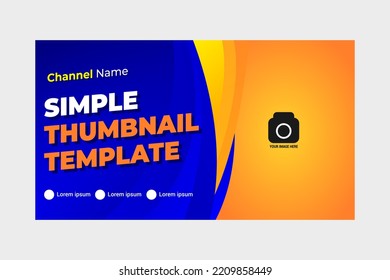 Simple Thumbnail Design Template Youtube Content Stock Vector (Royalty ...