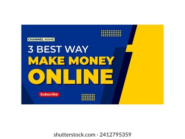 simple thumbnail template with blue and yellow color.