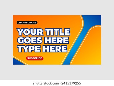 Simple thumbnail template design with blue and yellow color 