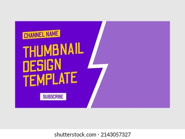 simple thumbnail template design with purple color