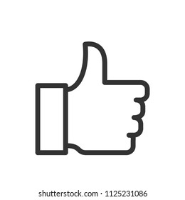 simple thumbs up icon with line style use for ui ux button interface web application, startup, website, editable stroke