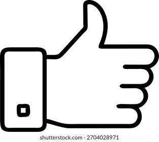 Ein einfaches Daumen-hoch-Symbol, das Zustimmung, Zustimmung oder eine positive Geste der Unterstützung symbolisiert