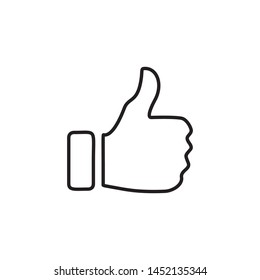 Simple thumbs up line icon. Stroke pictogram. Vector illustration isolated on a white background. Premium quality symbols. Vector sign for mobile app and web sites.