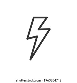 Icono de línea de trueno simple. Símbolo premium con estilo de trazo. Diseño del icono de trueno. Ilustración vectorial.