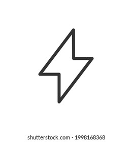 Simple thunder line icon. Premium symbol in stroke style. Design of thunder icon. Vector illustration.