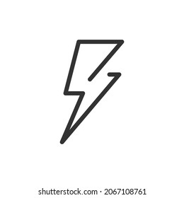 Simple thunder line icon. Premium symbol in stroke style. Design of thunder icon. Vector illustration.