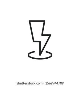 Simple thunder line icon. Stroke pictogram. Vector illustration isolated on a white background. Premium quality symbol. Vector sign for mobile app and web sites.