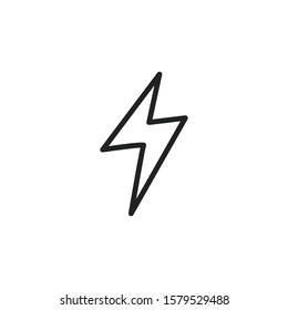 Simple thunder line icon. Stroke pictogram. Vector illustration isolated on a white background. Premium quality symbol. Vector sign for mobile app and web sites.