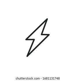 Simple thunder line icon. Stroke pictogram. Vector illustration isolated on a white background. Premium quality symbol. Vector sign for mobile app and web sites.