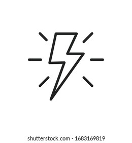 Simple thunder line icon. Stroke pictogram. Vector illustration isolated on a white background. Premium quality symbol. Vector sign for mobile app and web sites.