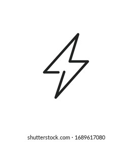 Simple thunder line icon. Stroke pictogram. Vector illustration isolated on a white background. Premium quality symbol. Vector sign for mobile app and web sites.