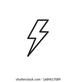 Simple thunder line icon. Stroke pictogram. Vector illustration isolated on a white background. Premium quality symbol. Vector sign for mobile app and web sites.