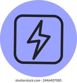 Icono de línea de trueno simple.  Pictograma de trazo.  Ilustración vectorial
