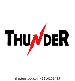 vector de diseño de texto simple Thunder