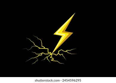 Simple thunderbolt with lightning icon vector.