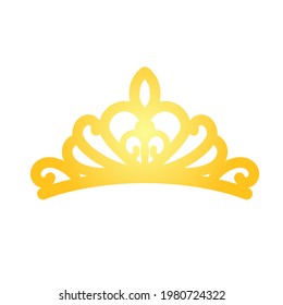 A simple tiara in a flat style. The silhouette of the crown. Vector illustration