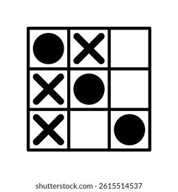 Simple Tic Tac Toe Game Grid With Winning Moves Highlighted