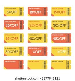 Simple ticket and coupon illustration set