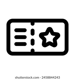 Icono de Ticket Simple. El ícono se puede usar para Sitios web, Plantillas impresas, Plantillas de presentación, ilustraciones, etc