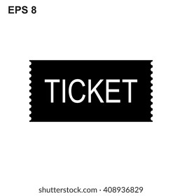Simple ticket  icon isolated on white background. Vector illustration.