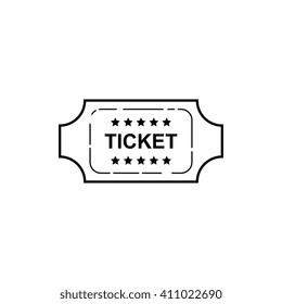 Simple ticket  icon isolated on white background. Vector illustration.