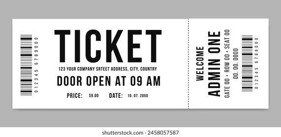 Simple ticket isolated, vector illustration
