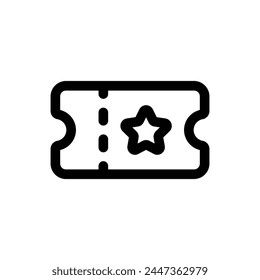Einfaches Ticketzeilensymbol auf weißem Hintergrund	