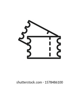 Simple ticket line icon. Stroke pictogram. Vector illustration isolated on a white background. Premium quality symbol. Vector sign for mobile app and web sites.