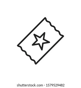 Simple ticket line icon. Stroke pictogram. Vector illustration isolated on a white background. Premium quality symbol. Vector sign for mobile app and web sites.
