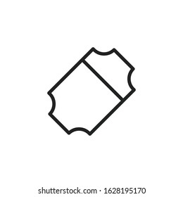 Simple ticket line icon. Stroke pictogram. Vector illustration isolated on a white background. Premium quality symbol. Vector sign for mobile app and web sites.