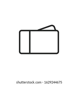 Simple ticket line icon. Stroke pictogram. Vector illustration isolated on a white background. Premium quality symbol. Vector sign for mobile app and web sites.