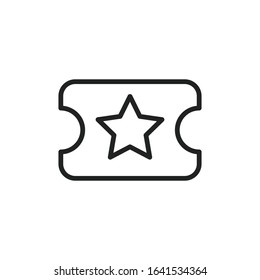 Simple ticket line icon. Stroke pictogram. Vector illustration isolated on a white background. Premium quality symbol. Vector sign for mobile app and web sites.
