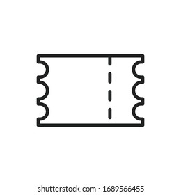Simple ticket line icon. Stroke pictogram. Vector illustration isolated on a white background. Premium quality symbol. Vector sign for mobile app and web sites.